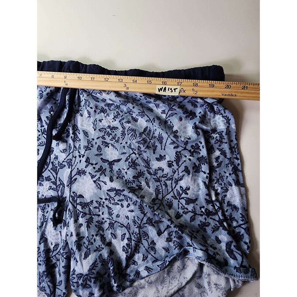 3 piece LUCKY BRAND Blue White Floral Pajama Set (top, shorts, pants) SZ XXL - Picture 9 of 10